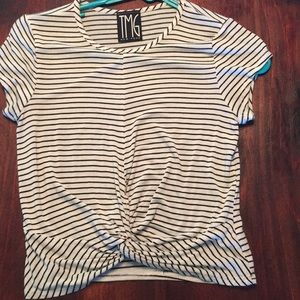 Black and white striped crop top